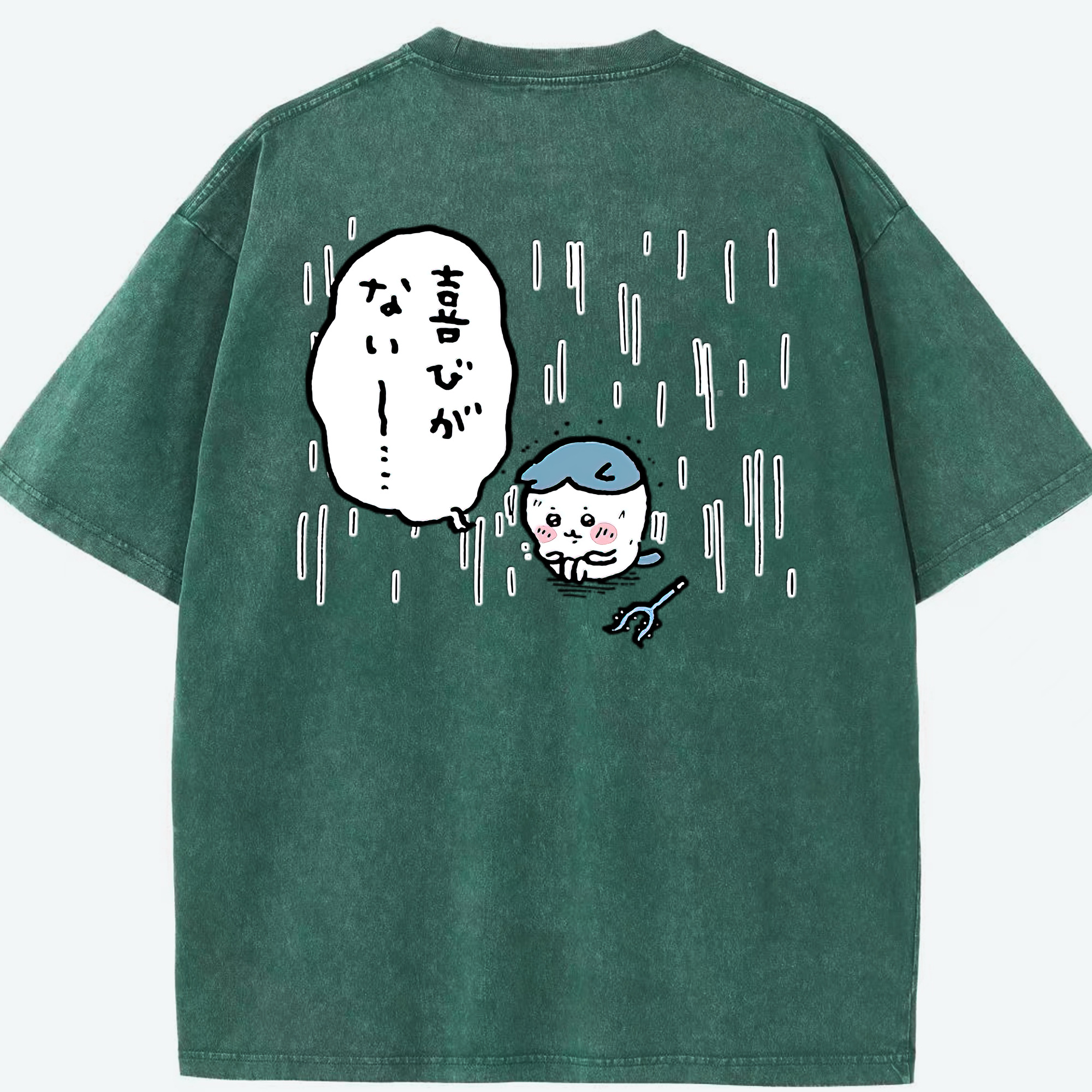 （画像用） ちいかわ ハチワレ Chii-kawa hachiware 綿100% ヴィンテージ風 半袖Tシャツ（背面プリント）